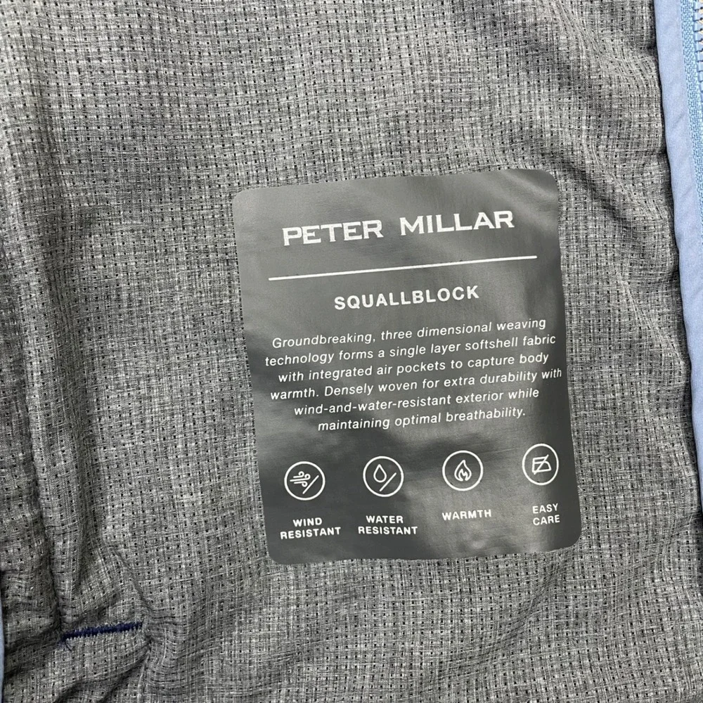 Peter Millar Squallblock Vest Mens M Blue Elk River Golf Softshell MS24EZ40